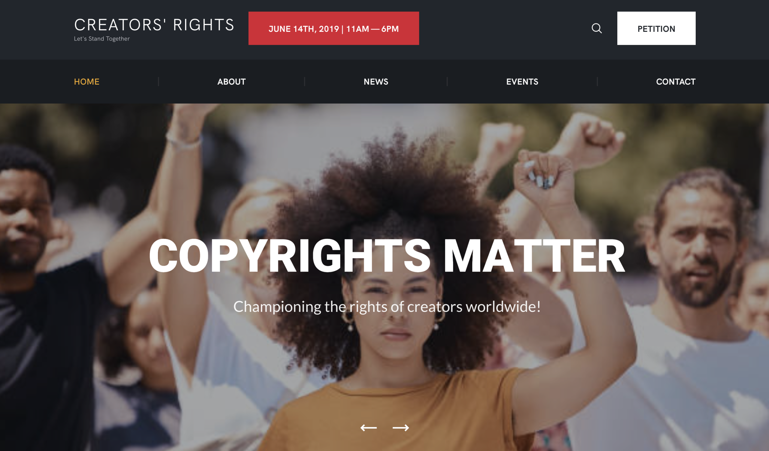 The New Website Design - Creators' Rights Movement